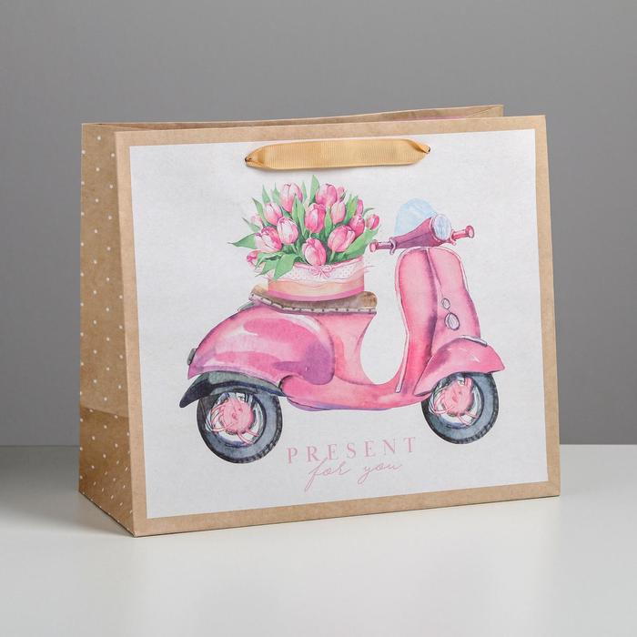

Пакет крафтовый горизонтальный Present for you, ML 27 х 23 х 11,5 см, Розовый, Коллекция упаковки "Яркие цветы"