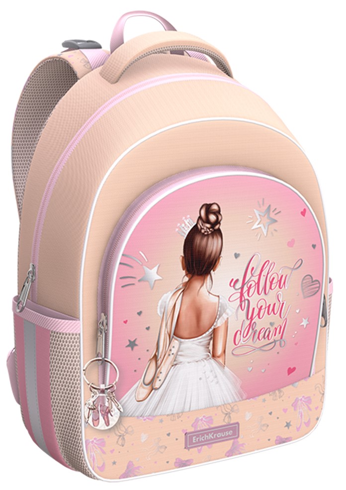 

Школьный рюкзак с грудной перемычкой ErichKrause ErgoLine 15L Pointes 59871, Розовый, ErgoLine
