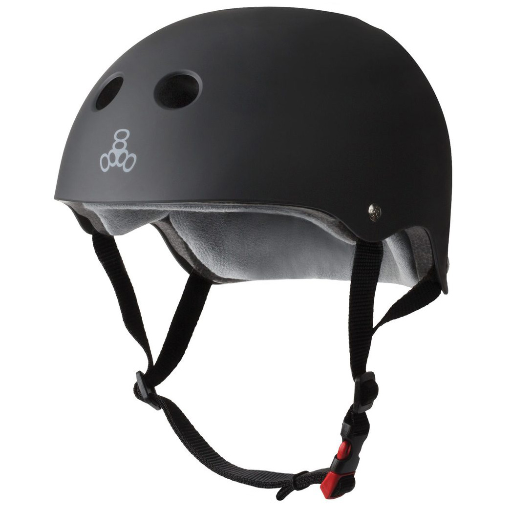 фото Шлем triple 8 certified sweatsaver helmet, black rubber, l/xl triple eight