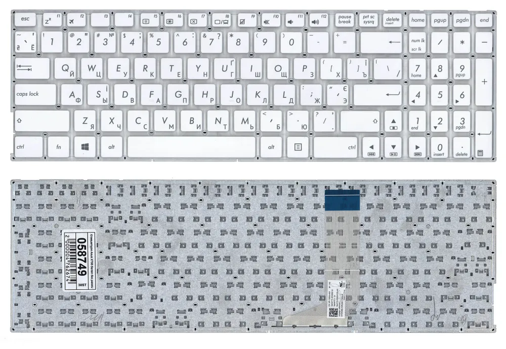 

Клавиатура для Asus X756U, X756UB, X756UJ, X756UQ, X756UV, X756U, X756, P756, P756U, P756U