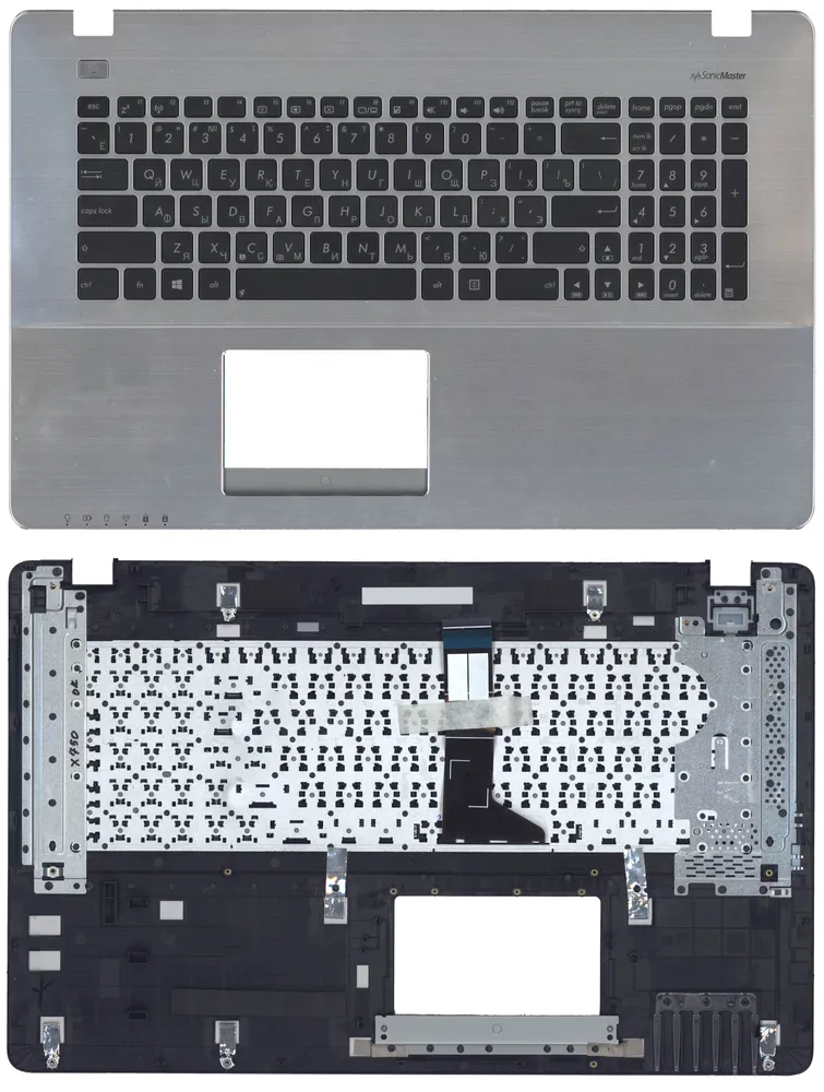 

Клавиатура для Asus X750LN Series, p/n: 0KN0-PM1RU13, 90NB01K2-R31RU0, черная c серебристы