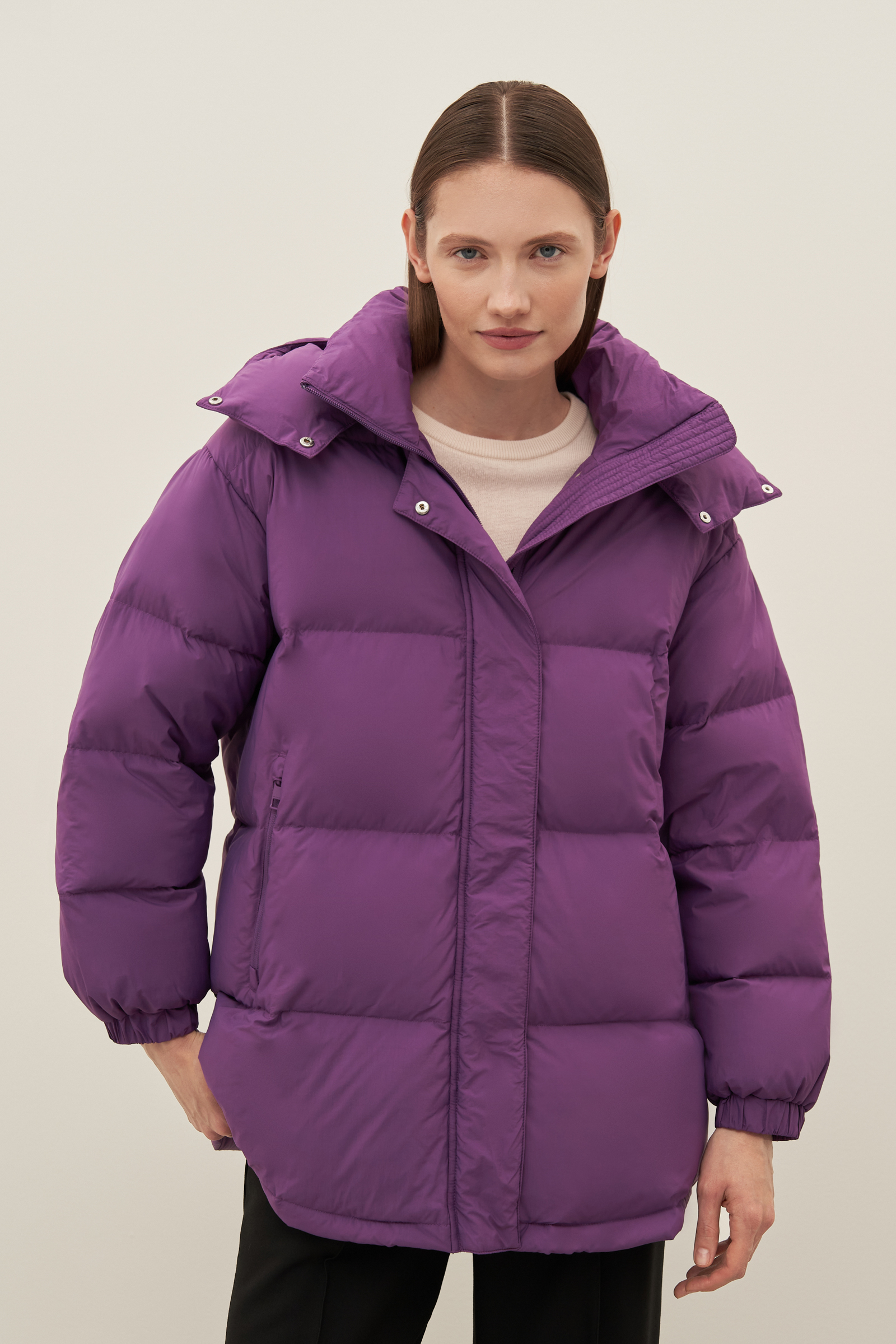 

Пуховик женский Finn Flare FAD11096 фиолетовый XS, FAD11096