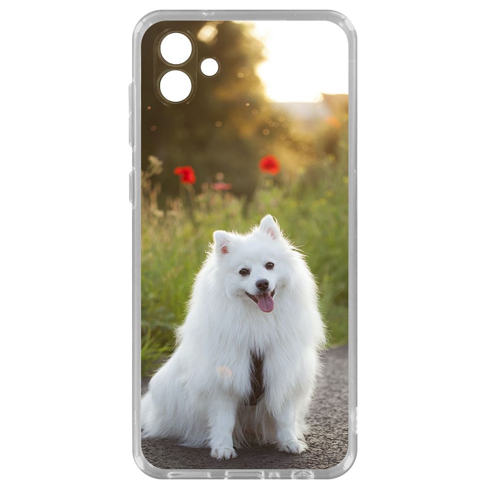 

Чехол-накладка Krutoff Clear Case Белый шпиц для Samsung Galaxy A04 (A045), Прозрачный