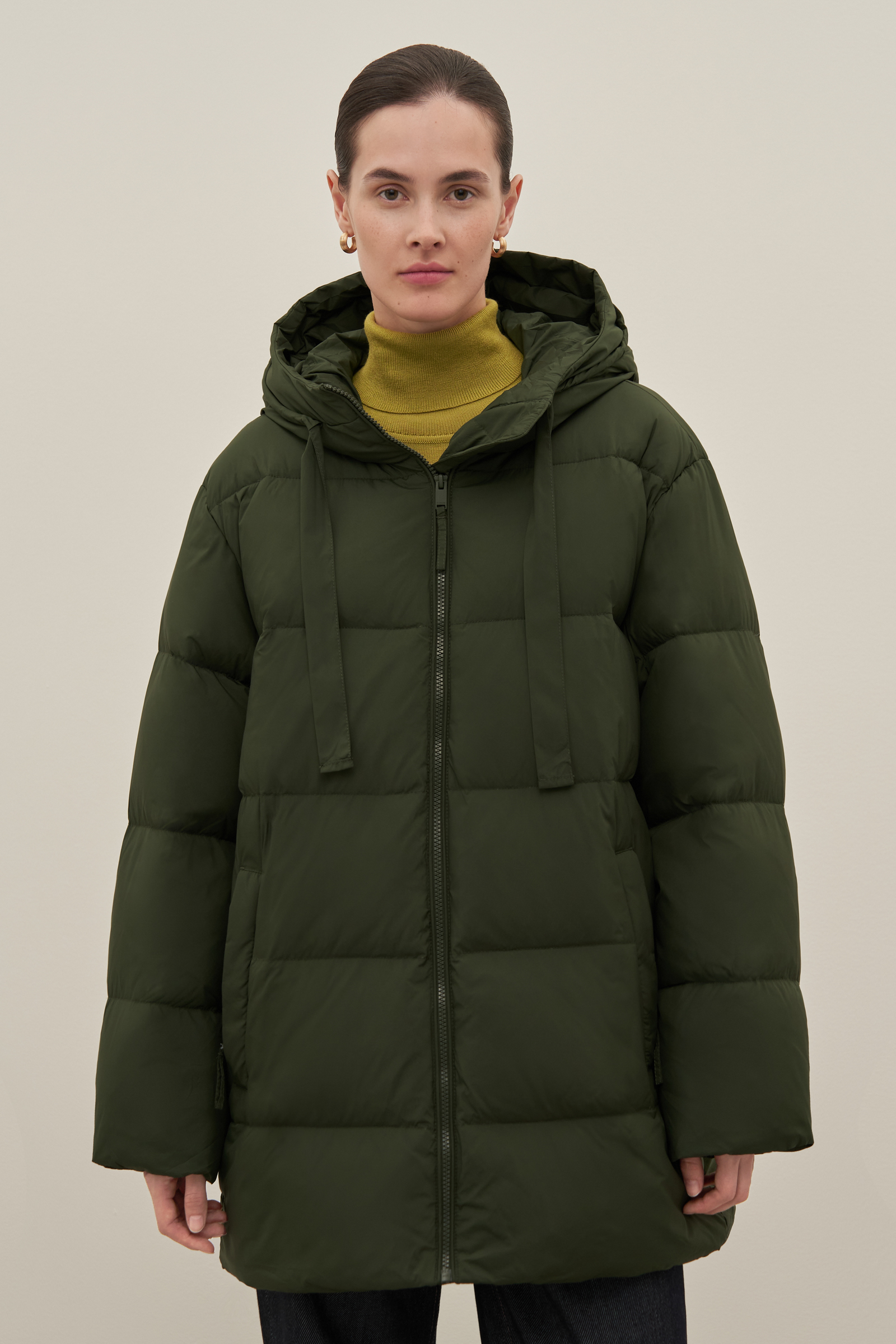 

Пуховик женский Finn Flare FAD11032 хаки XL, FAD11032