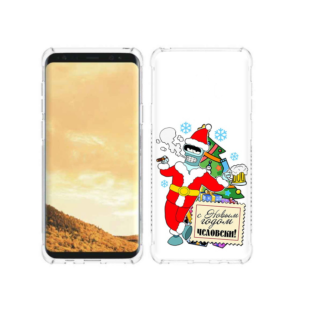 

Чехол MyPads Tocco для Samsung Galaxy S9 С новым годом человеки (PT98329.588.150), Прозрачный, Tocco