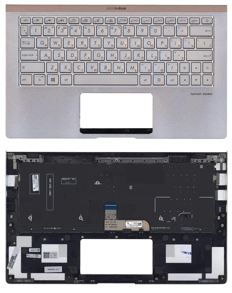 

Клавиатура для Asus UX333FA топ-панель серебристая с подсветкой