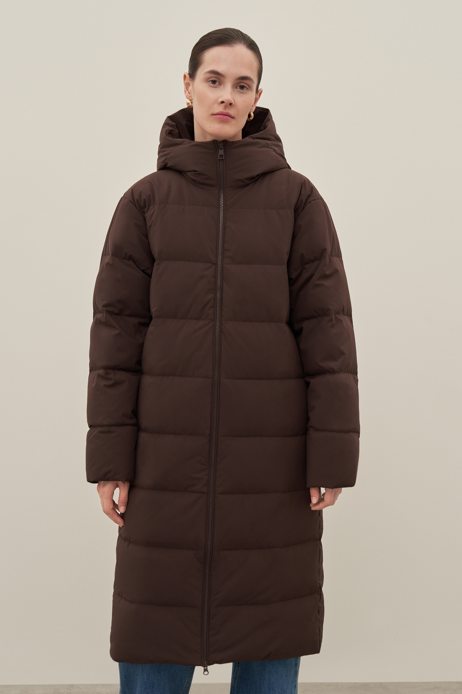 Пуховик-пальто женский Finn Flare FAD110100 коричневый S