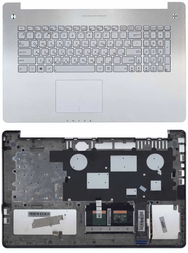 

Клавиатура для Asus N750 Series, p/n: NSK-UPL01, 0KNB0-6625US00, 9Z.N8BBU.L0R, серебристая