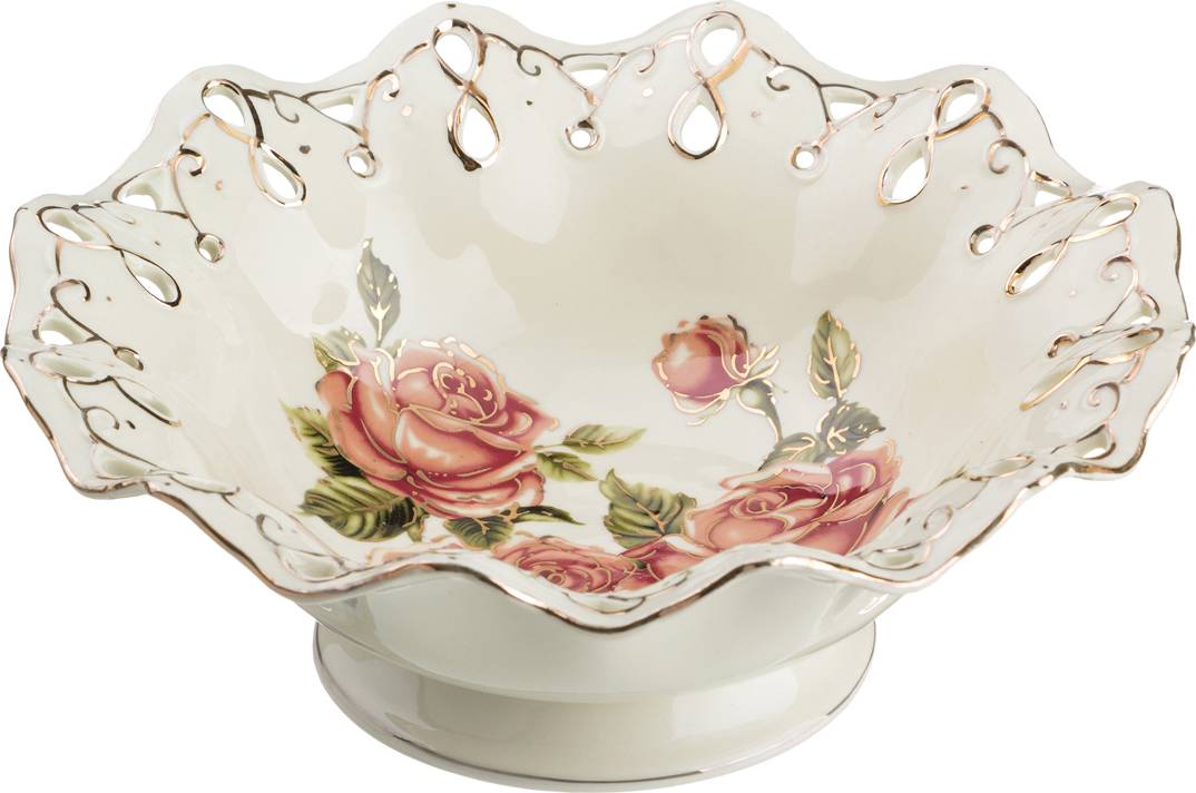 

Фруктовница фарфор Lefard корейская роза 24х9см 126-477, Бежевый
