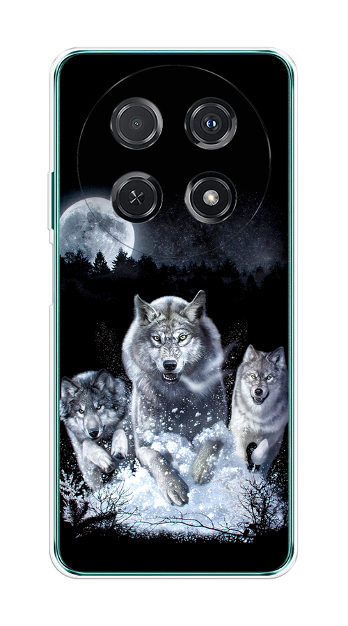 

Чехол на Huawei Nova 12i "Стая волков под луной", Черный;белый;серый, 6123950-1