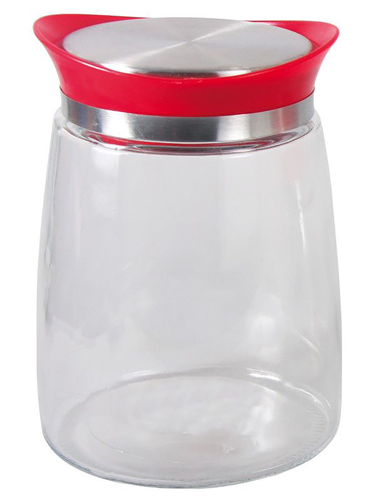 

Банка с крышкой для хранения стеклянная 1,3 л, Bohmann, 01340BHG, Прозрачный;красный