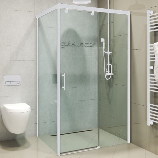 фото Душевой уголок gwmpslrc863a 100x140x200 см, профиль белый матовый, стекло бесцветное 8/6 gutewetter