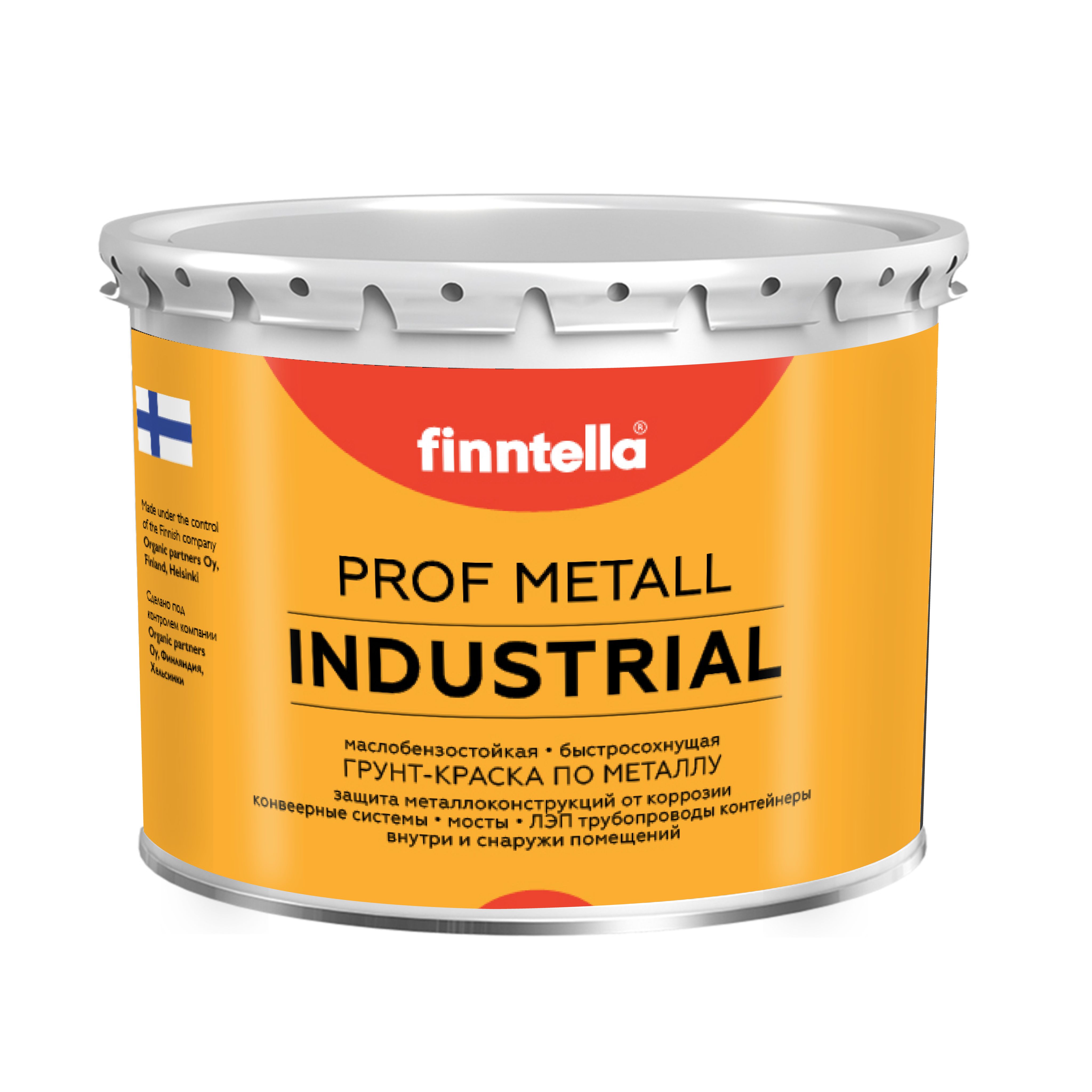 

Краска METALL Prof INDUSTRIAL, цвет RAL2009 Транспортный оранжевый (Traffic orange), 0,9л, METALL Prof
