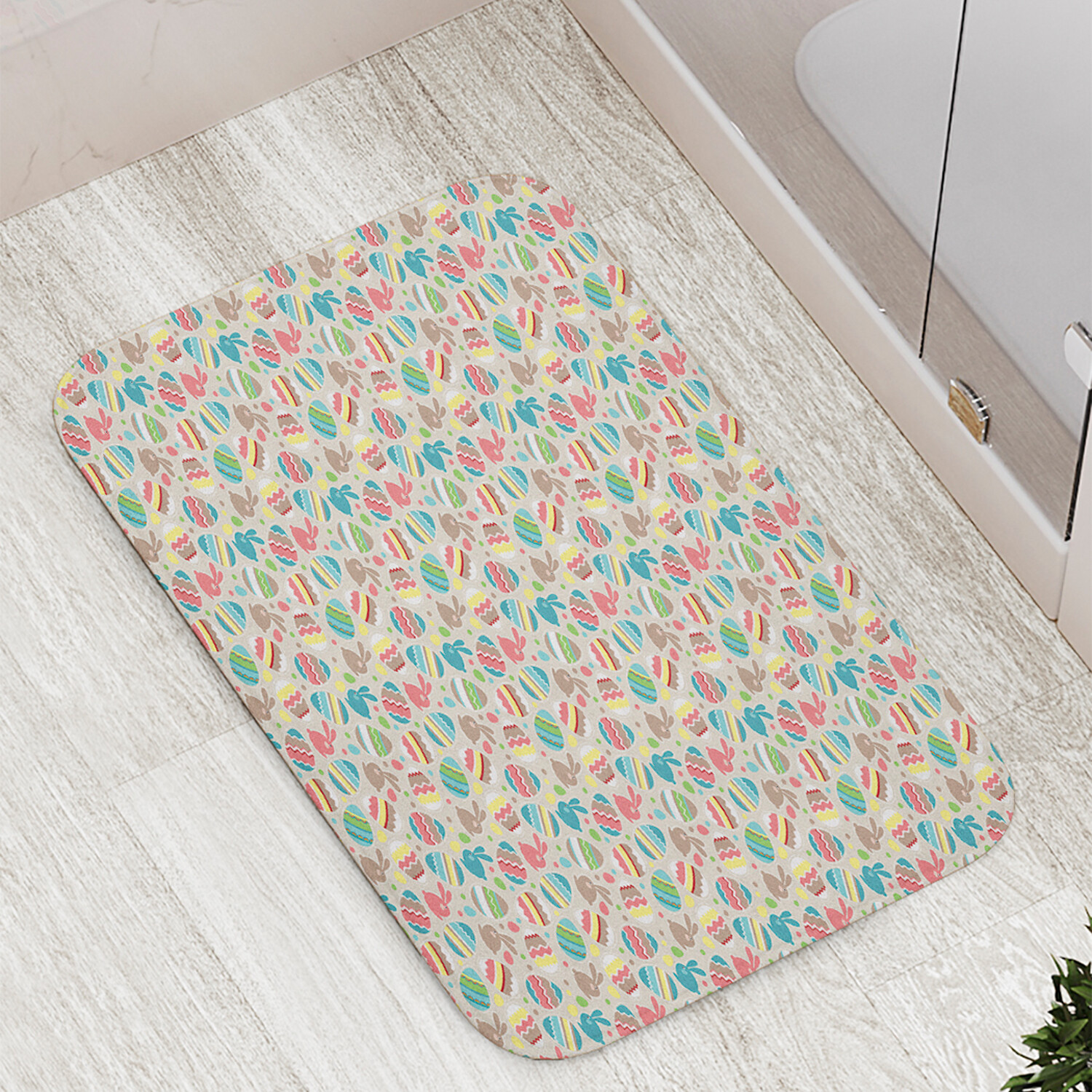 

Коврик JoyArty "Полосатые пасхальные яйца" для ванной сауны бассейна 77х52 см, Полосатые пасхальные яйца