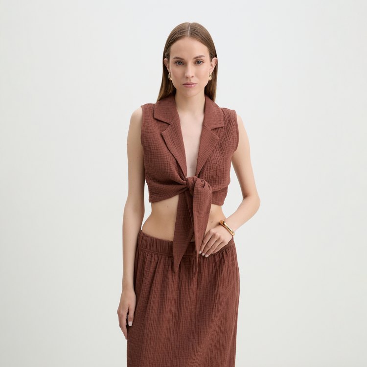 

Топ женский Maison David BLN928-1 коричневый XS, BLN928-1
