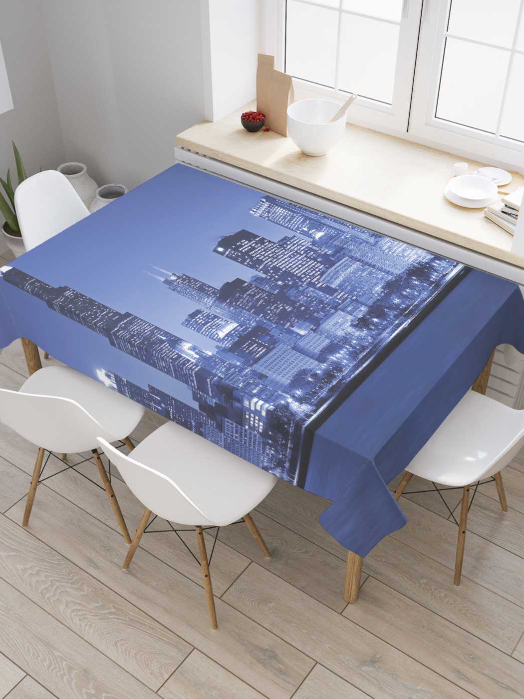 

Скатерть прямоугольная JoyArty "Ночной Манхеттен" из сатена, 180x145 см, Синий, Ночной Манхеттен