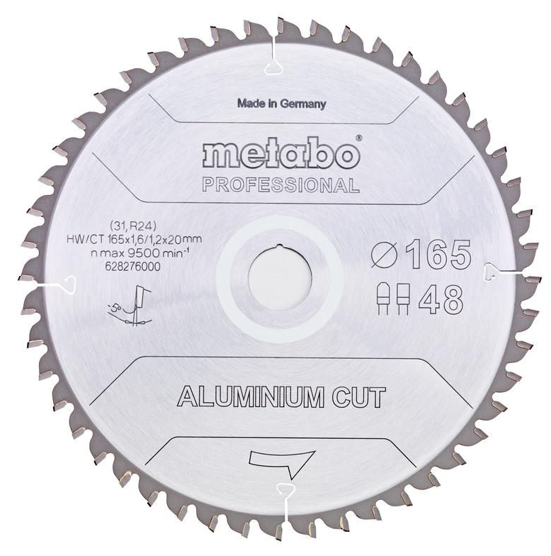 фото Диск пильный aluminium cut professional (190x30 мм; 52z; fz/tz 5neg) metabo 628296000