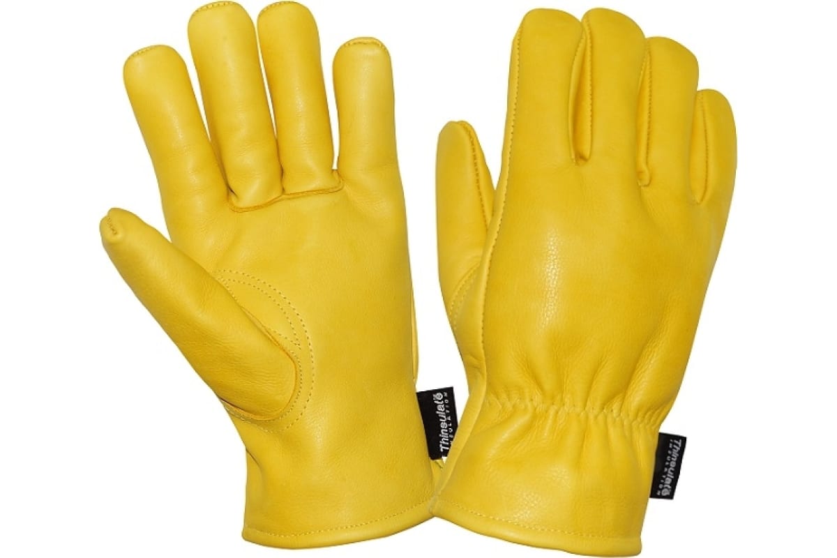 Перчатки защитные ДИГГЕР кожаные желтые КРС на ТИНСУЛЕЙТЕ р.10,5 (утепл) утепленные кожаные перчатки s gloves