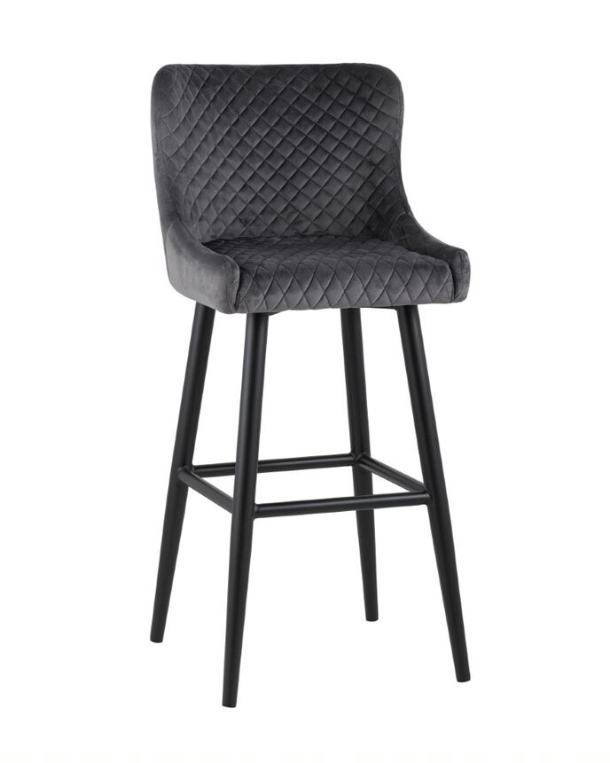 фото Стул барный stool group ститч mc15b velvet hlr-21 dual серый