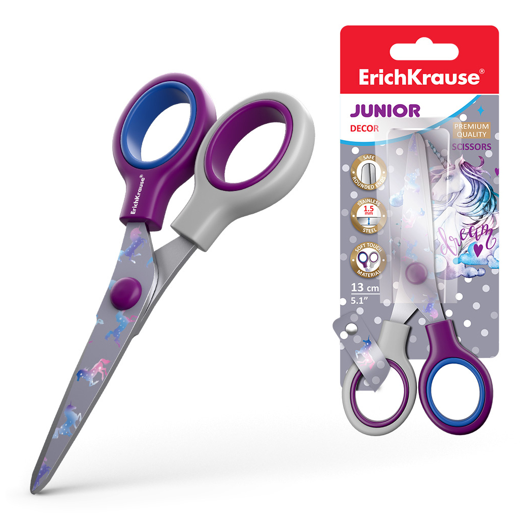 

Ножницы ErichKrause Junior Decor Dream Unicorn 13 см, Разноцветный