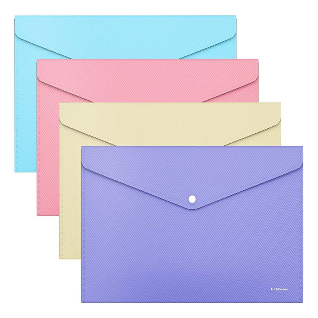 

Папка на кнопке А4 ErichKrause Pastel в ассортименте (цвет по наличию), Голубой;желтый;розовый;фиолетовый