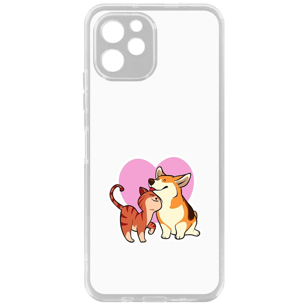 

Чехол-накладка Krutoff Clear Case Любовь противоположностей для Huawei Nova Y61, Прозрачный