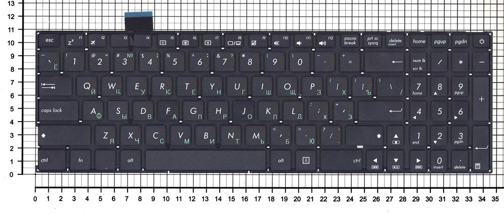 

Клавиатура для Asus X542, A542, K542 Series, черная без рамки