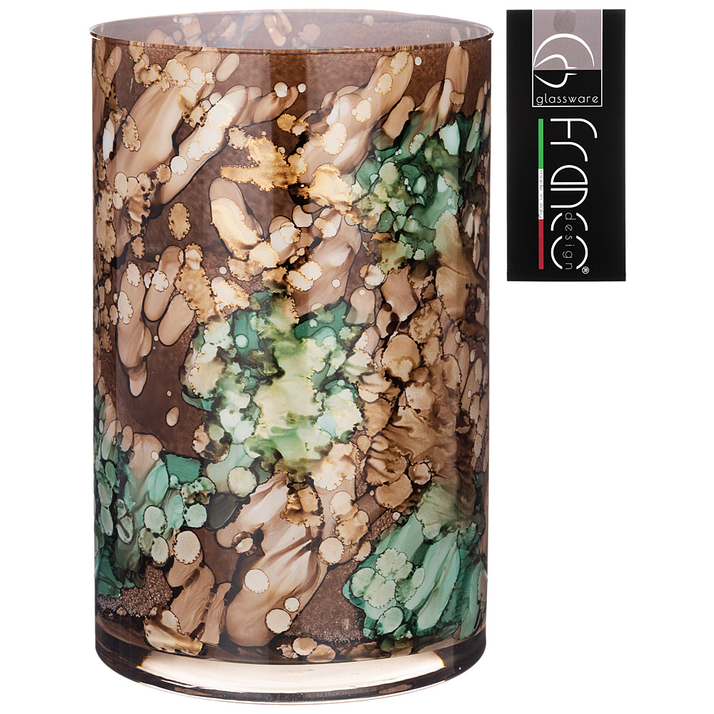 

Ваза Franco Aurora Cilindro green 30х20см стекло 316-1773_