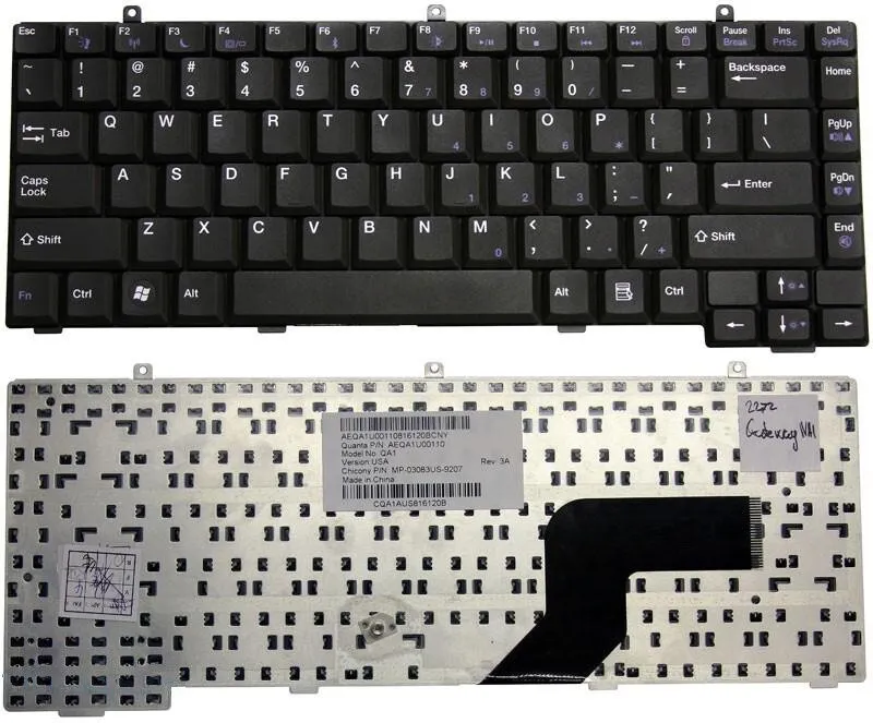 

Клавиатура для Gateway NA1, QA1, E265, E475 Series, p/n: MP-03083US-9207, черная