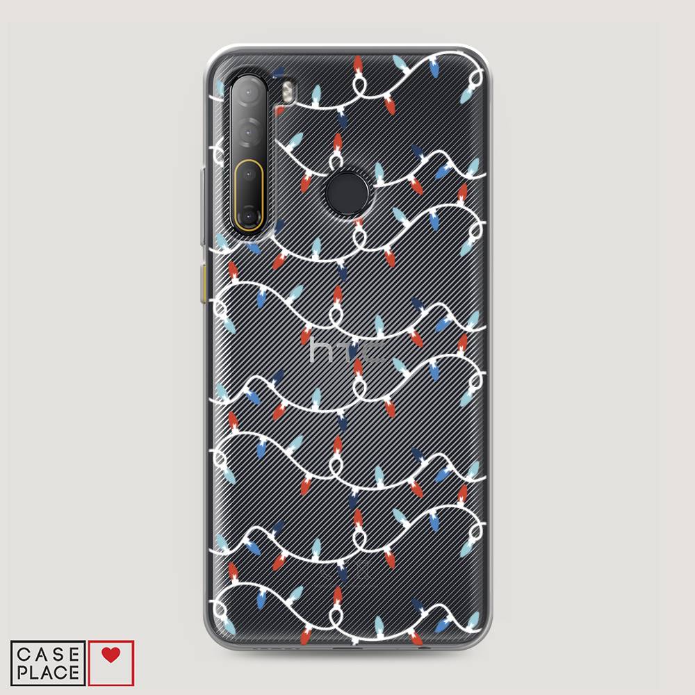 

Чехол на HTC Desire 20 Pro "Разноцветная гирлянда", Белый;красный;синий, 102750-5