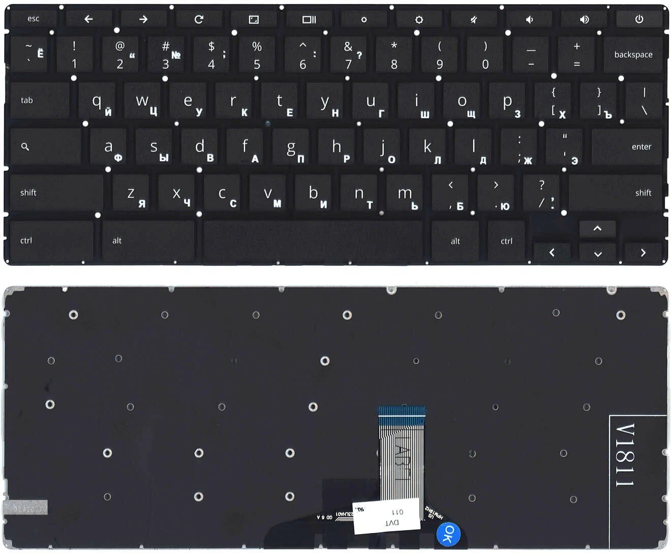 

Клавиатура для HP Chromebook 14A-NA Series, черная
