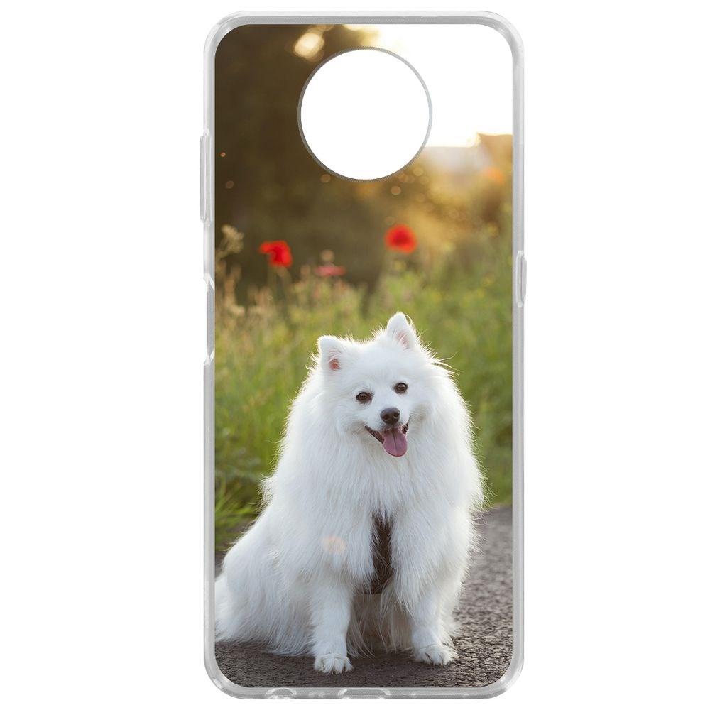 

Чехол-накладка Krutoff Clear Case Белый шпиц для Nokia G10, Прозрачный