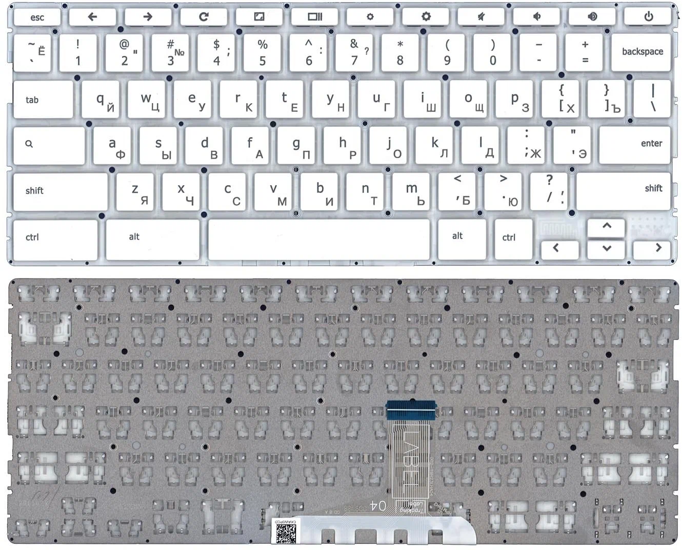 

Клавиатура для HP Chromebook 14A-NA Series, белая