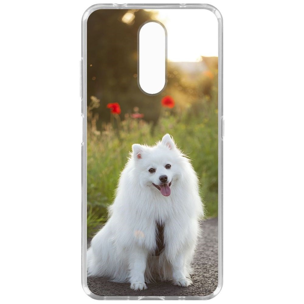 Чехол-накладка Krutoff Clear Case Белый шпиц для Nokia 3.2