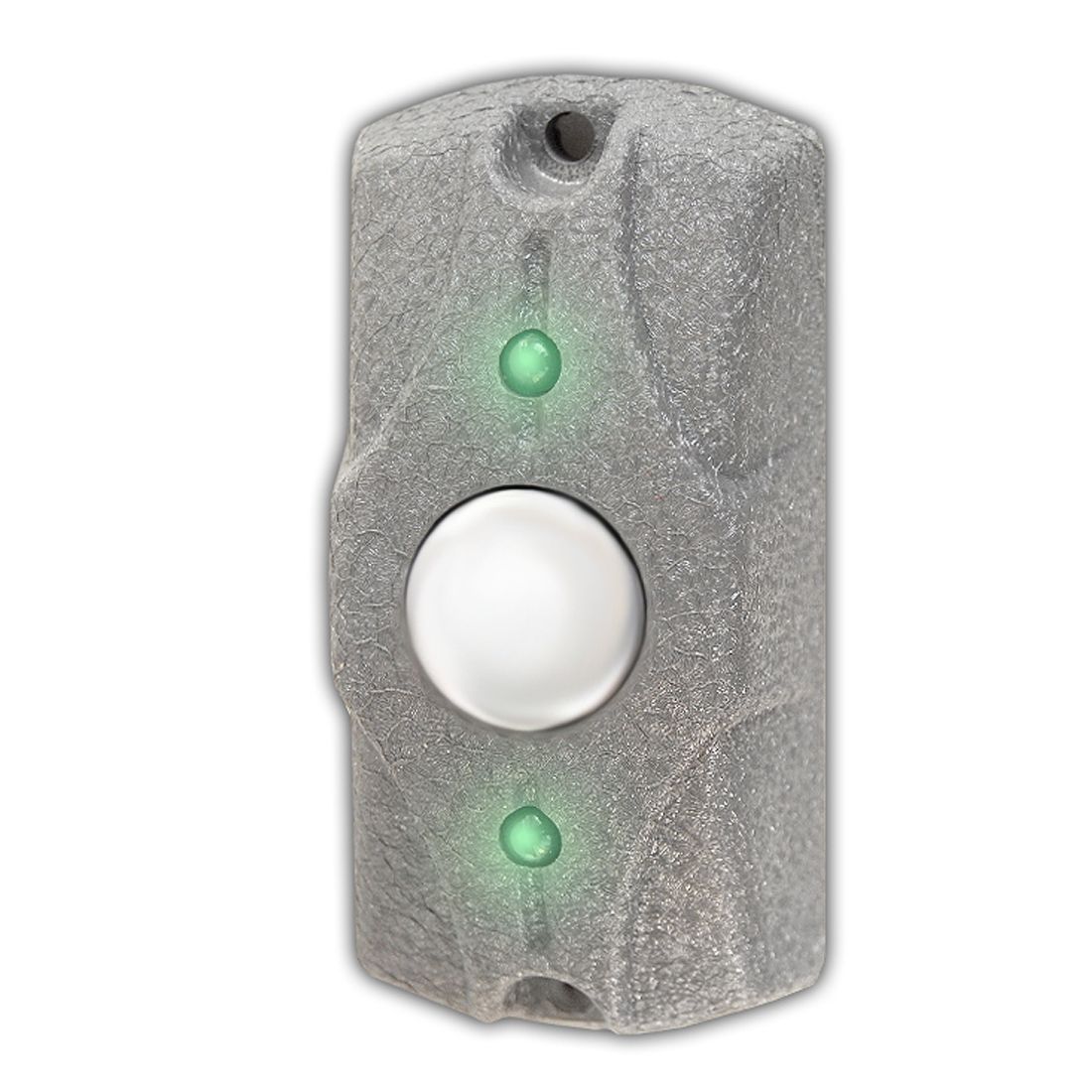 Кнопка выхода Олевс Циклоп (серая кожа), накладная, с индикацией, металлическая, уличная