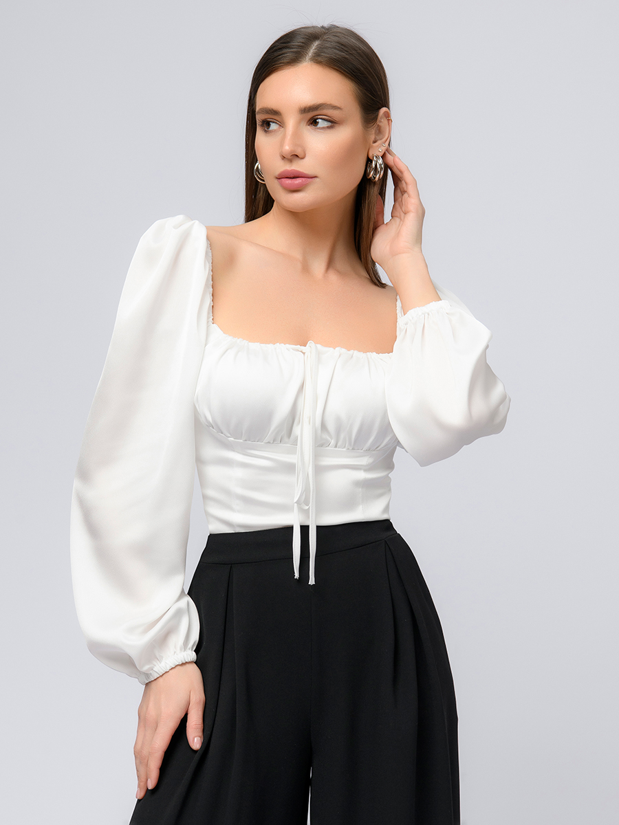 

Блуза женская 1001dress 0102934WP белая 48 RU, Белый, 0102934WP