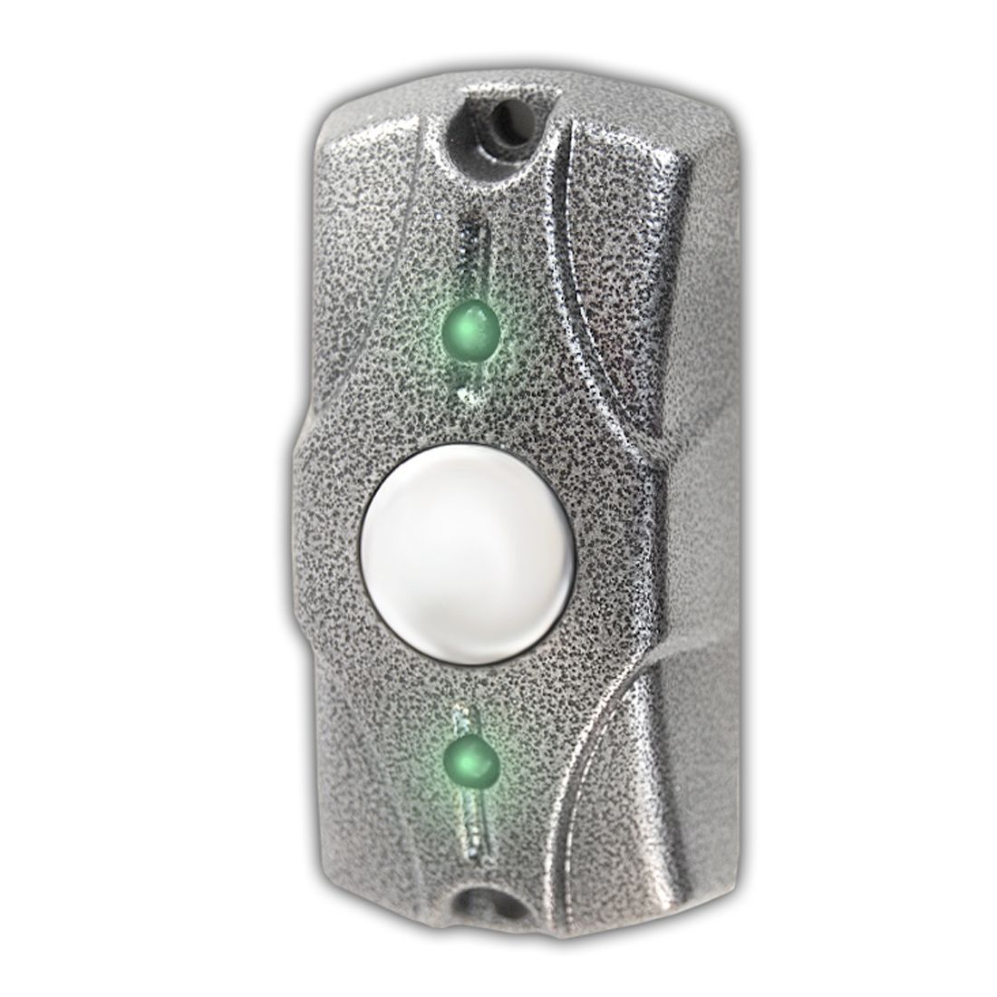 Кнопка выхода Олевс Циклоп серебряный антик, накладная, с индикацией, металлическая
