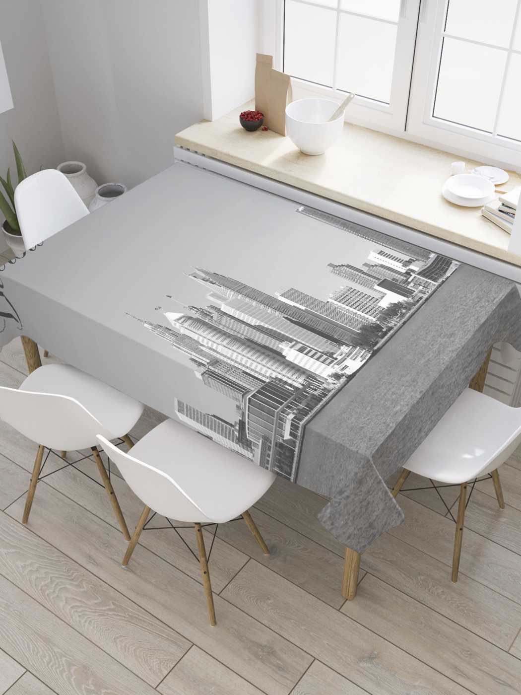 

Скатерть прямоугольная JoyArty "Тепло детройта" из сатена, 120x145 см, Серый, Тепло детройта