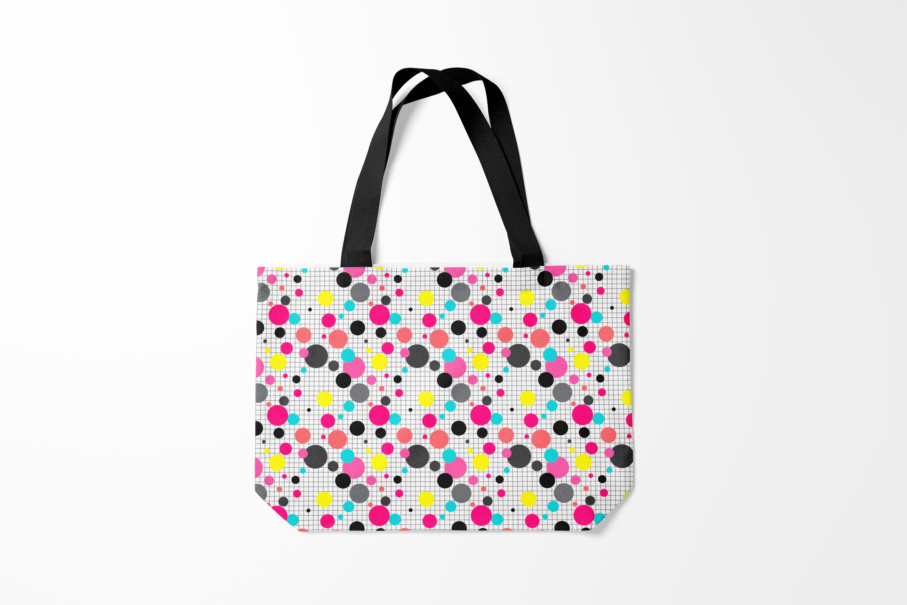 

Сумка шoппер унисекс Burnettie Узоры Горох разноцветный., белый, Узоры Горох разноцветный.