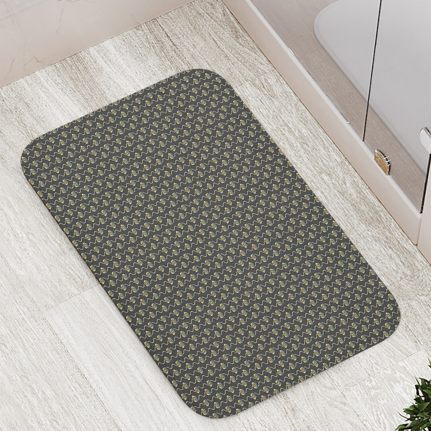 

Коврик JoyArty "Ретро цветочные фэнтези" для ванной сауны бассейна 77х52 см, Ретро цветочные фэнтези