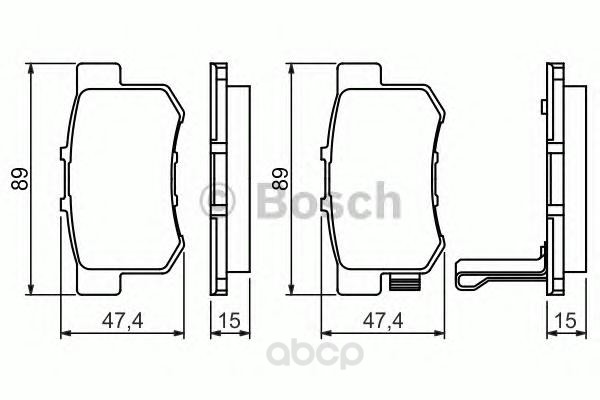 

Тормозные колодки Bosch задние дисковые для Honda Accord 90-99/Rover 600 986461006
