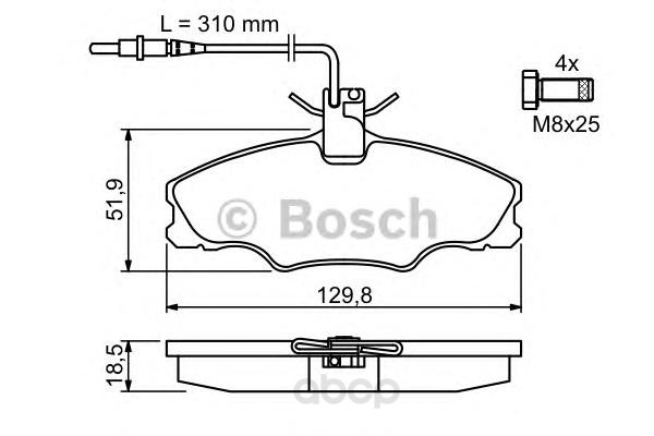 

Колодки тормозные дисковые передн PEUGEOT: 406 (8B) 1.6/1.8/1.8 16V/1.9 D 95-04, 406 Break