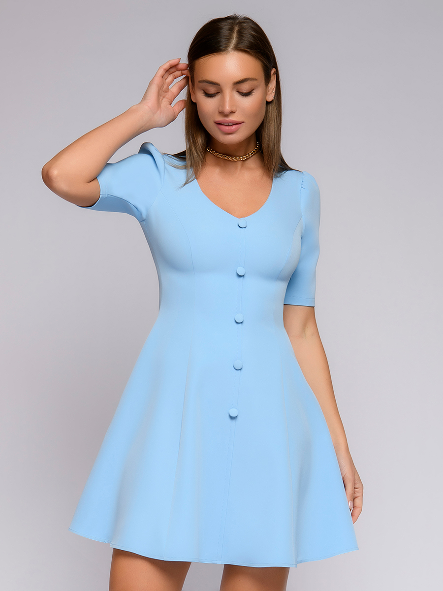 

Платье женское 1001dress 020252 голубое 48 RU, Голубой, 020252