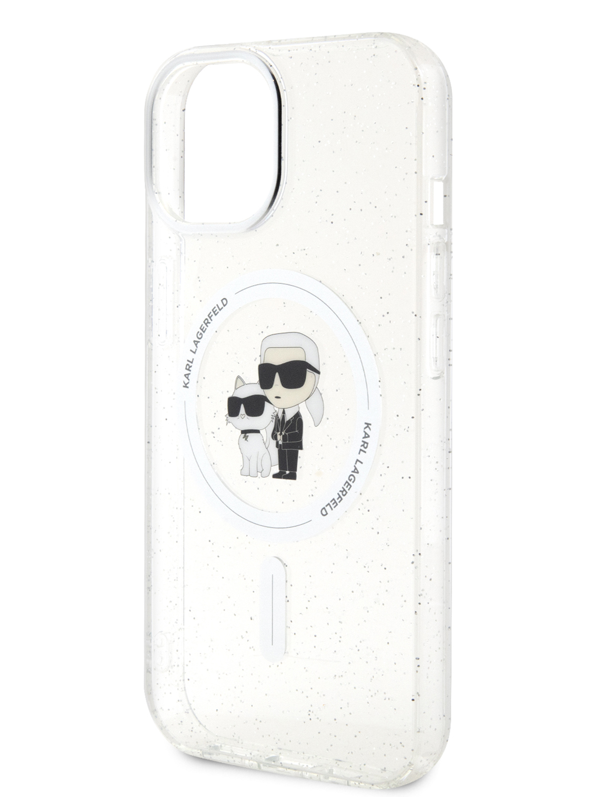 Чехол Karl Lagerfeld для iPhone 15 с MagSafe Hard Glitter Transparent