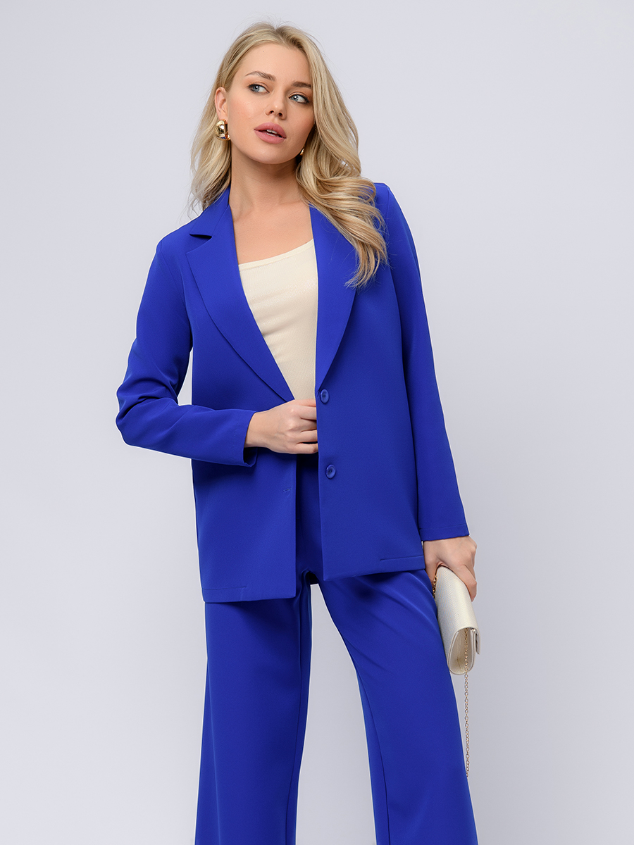 

Блейзер женский 1001dress 0202546 синий 46 RU, 0202546