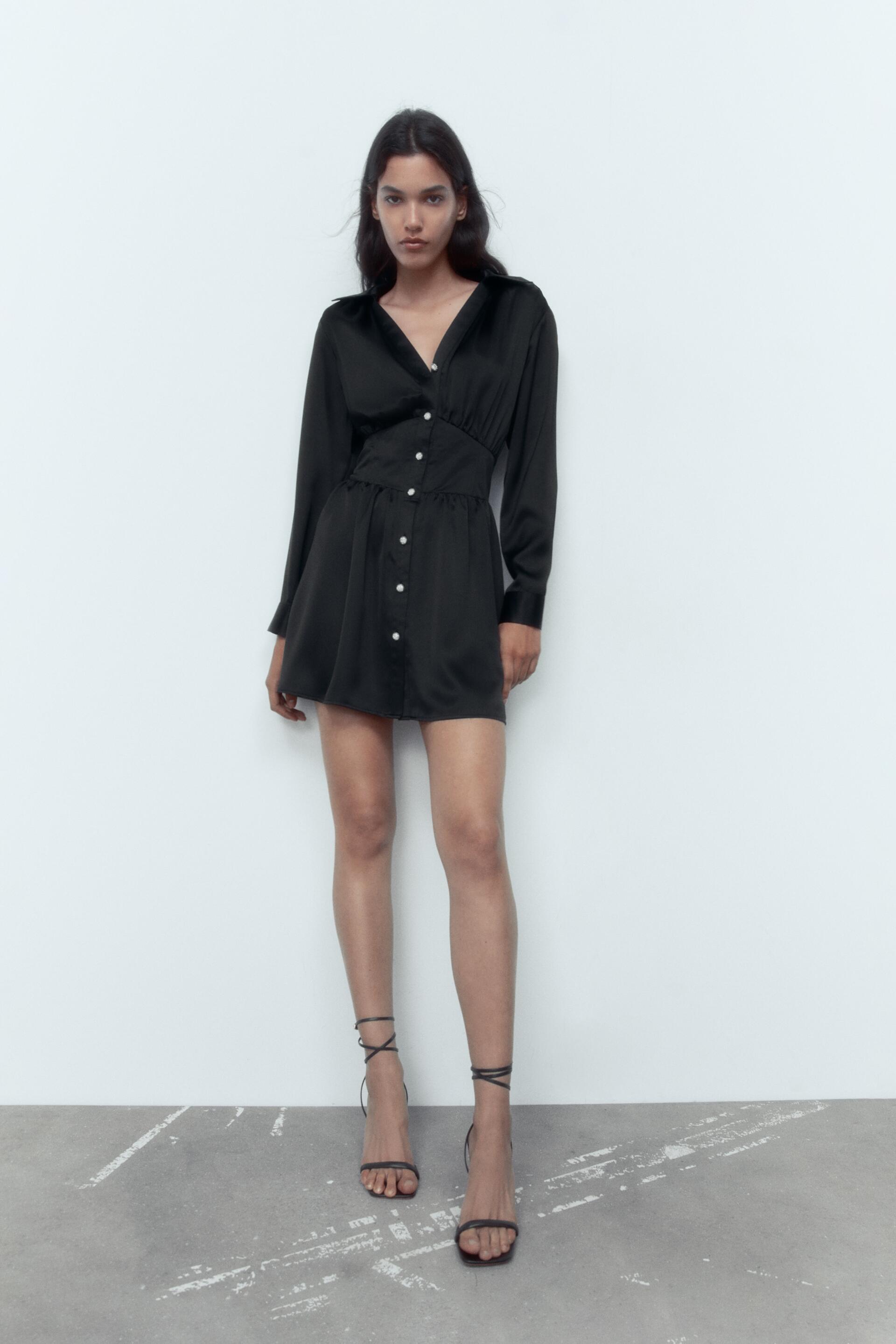 Платье женское ZARA 08741244 черное XL (доставка из-за рубежа)