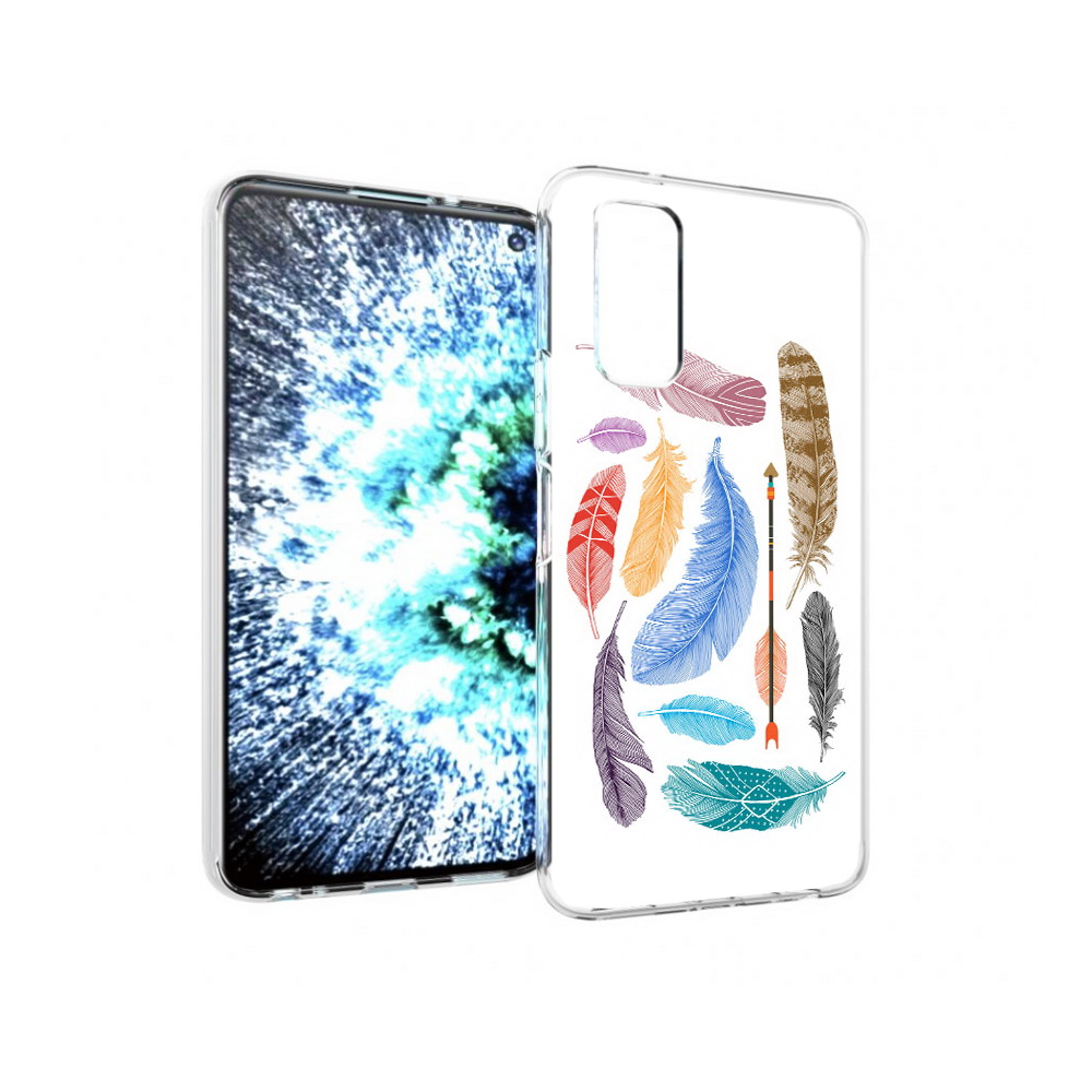 

Чехол MyPads Tocco для Vivo IQOO Neo 3 разноцветные перья (PT157205.400.572), Прозрачный, Tocco