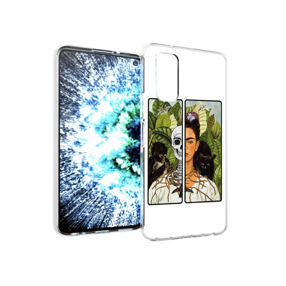 

Чехол MyPads Tocco для Vivo IQOO Neo 3 сдвоенная картинка девушка скелет, Прозрачный, Tocco