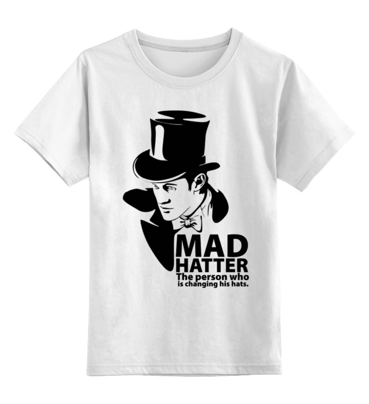 

Футболка детская Printio Mad hatter (doctor who) цв. белый р. 128, Mad hatter (doctor who)