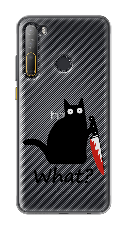 

Чехол на HTC Desire 20 Pro "Котик с ножом", Черный;красный, 102750-6
